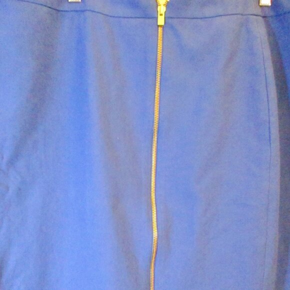 Talbots Plus Size Womens Pencil/Straight Skirt, Front Zipper Cobalt Blue Size 20 - Picture 3 of 11